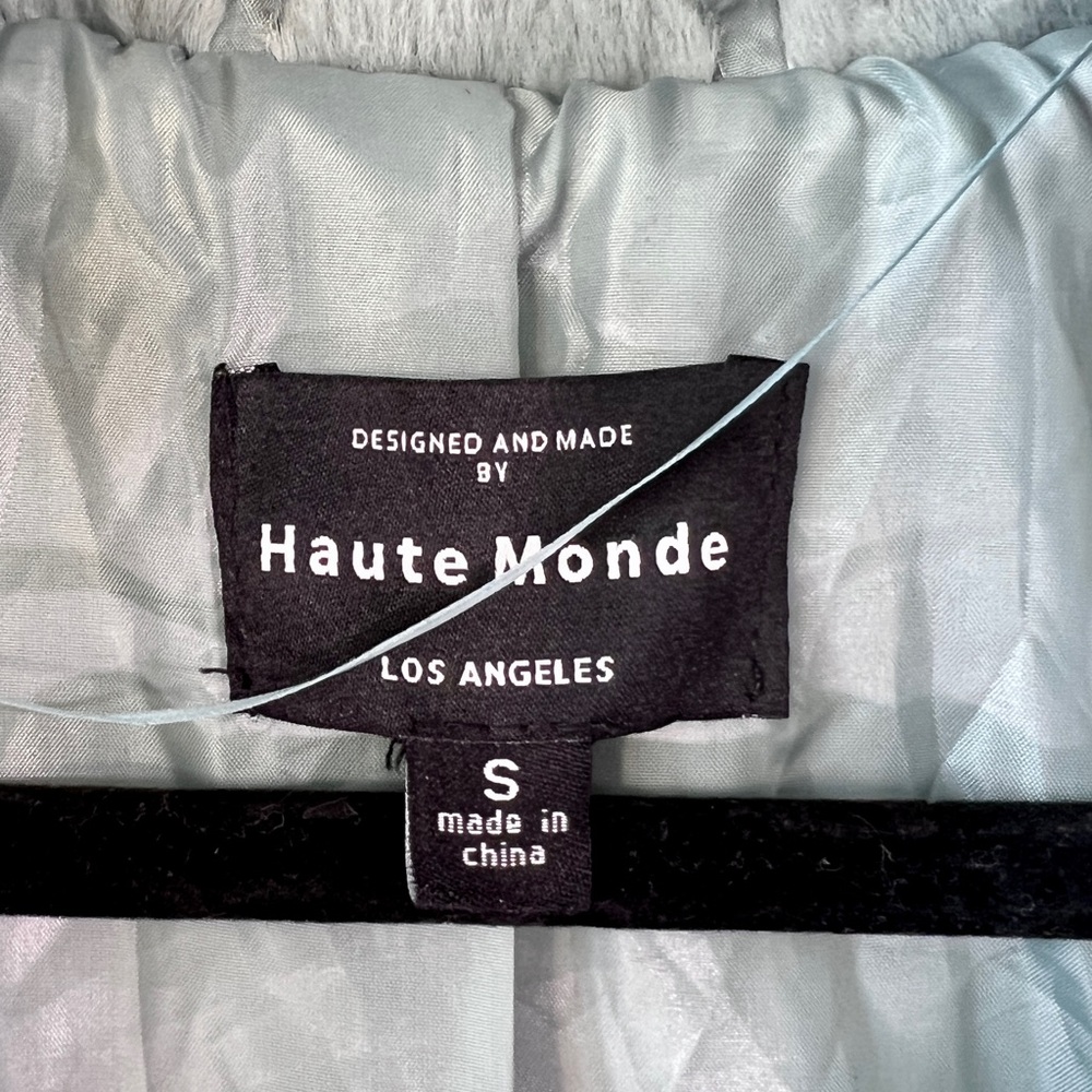 Haute Monde Plush Faux Fur Jacket in Mint Green - Picture 2 of 4
